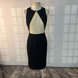 Classique entier black colorblock sleeveless sheath dress size 6